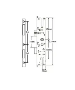 GTS MK3 Latch & Dead Bolt Genuine Multipoint Gearbox - Lift Lever