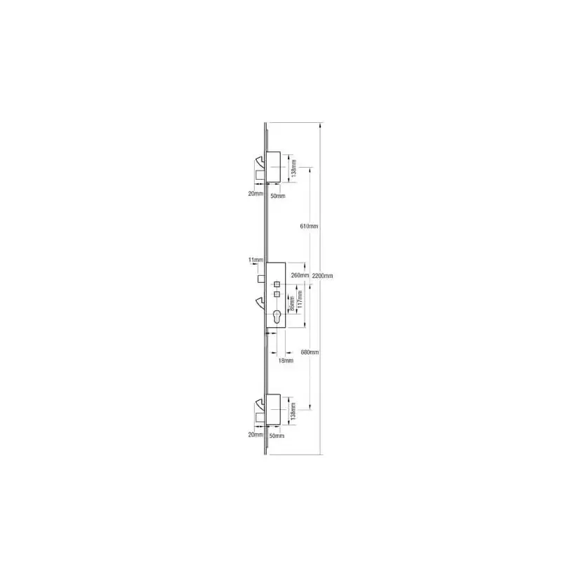 Mantis 1 Latch 3 Hooks 2 Deadbolts Double Spindle Multipoint Door Lock