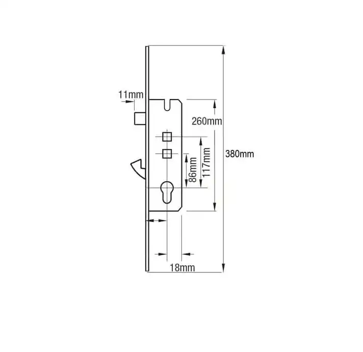 Overnight Lock - Lift Lever or Double Spindle 16mm Faceplate