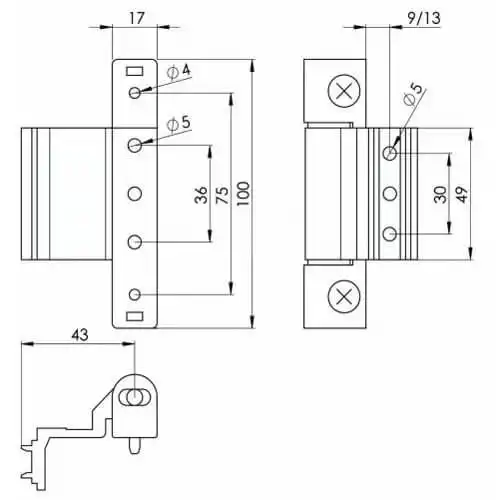 Neon Rebated Adjustable Butt Hinge for UPVC Doors
