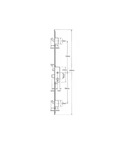 C600 Latch Deadbolt 2 Hooks Key Wind Multipoint Door Lock