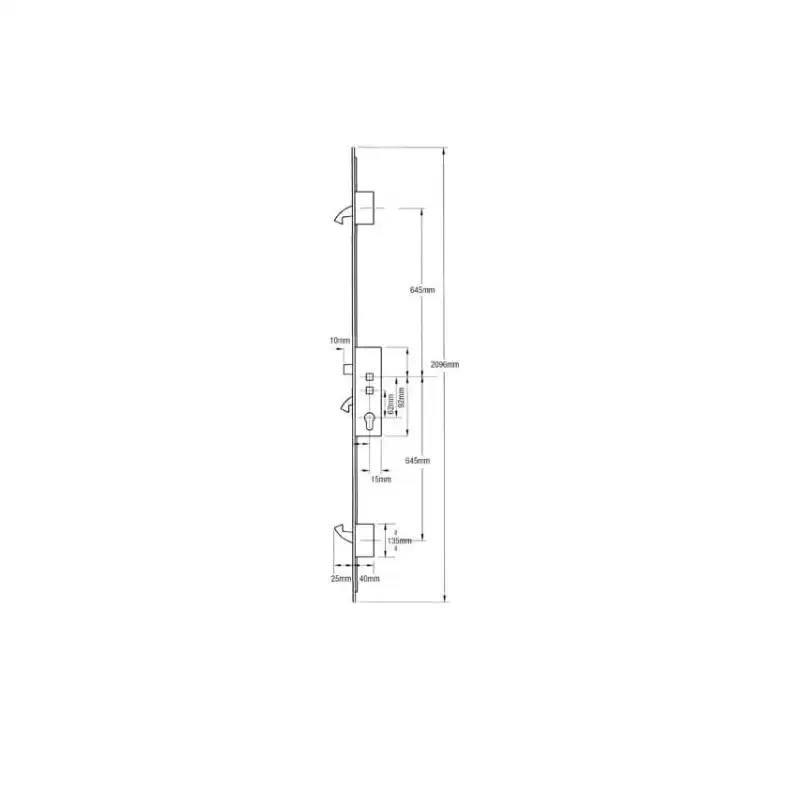 Latch 3 Hooks Double Spindle Multipoint Door Lock