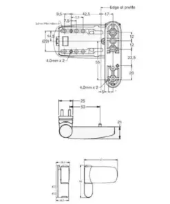 Triad 3D Flag Hinge for Sculptured or Chamfered Profiled UPVC Doors