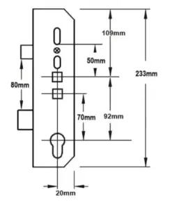 Latch and Deadbolt Multipoint Gearbox - Lift Lever or Double Spindle