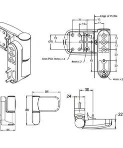 Triad Mini 3D Flag Hinge for UPVC Doors - Synseal variant