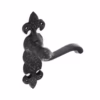 Antique Black Scroll Lever On Plate Furniture