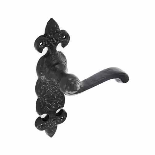 Antique Black Scroll Lever On Plate Furniture 1 Antique Black Scroll Lever On Plate Furniture