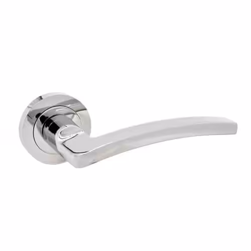 Golf Lever Handle on Round Rose Door Furniture 1 Golf Lever Handle on Round Rose Door Furniture