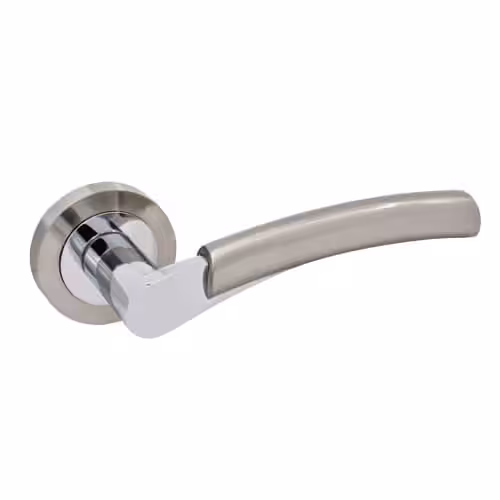 Charlie Lever Handles on Round Rose Door Furniture 1 Charlie Lever Handles on Round Rose Door Furniture