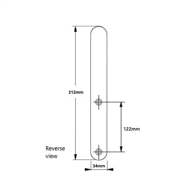 French Door External Blanking Plate 122mm Screw Centres