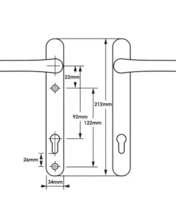Lever UPVC Multipoint Door Handles - 92mm PZ Sprung 122mm Screw Centres