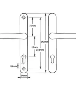 Lever UPVC Multipoint Door Handles - 92mm PZ Sprung 210mm Screw Centres