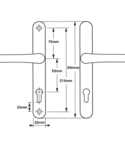 Lever Lever UPVC Multipoint Door Handles - 92mm PZ Sprung 215mm Screw Centres