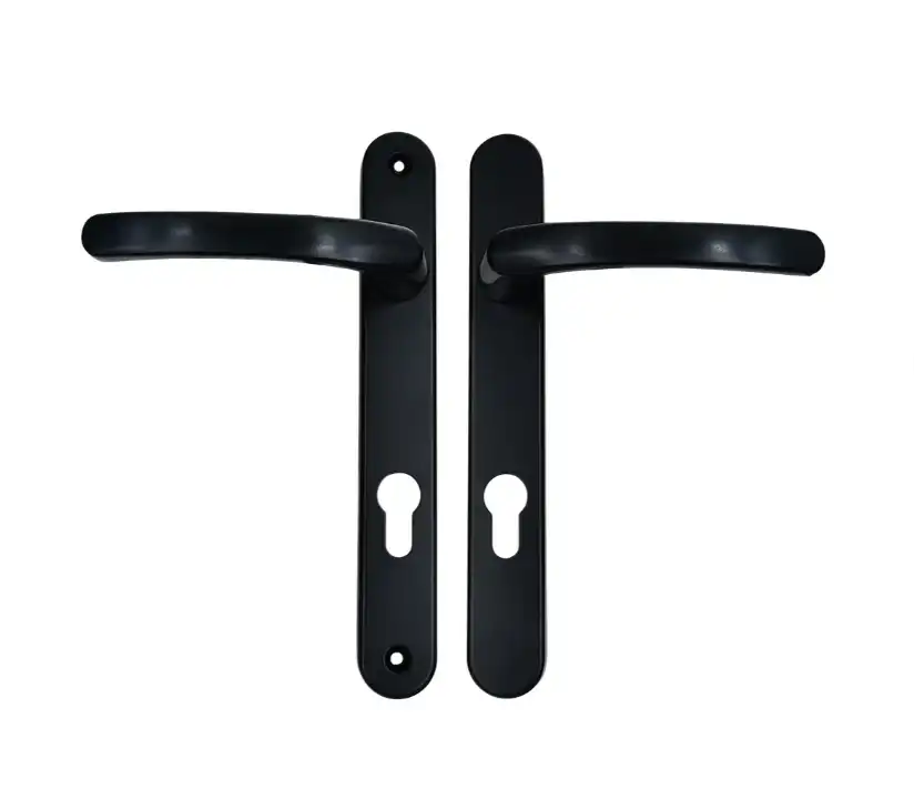 Lever UPVC Multipoint Door Handles - 92mm PZ - Sprung - 203mm Screw Centres - 232mm Backplate