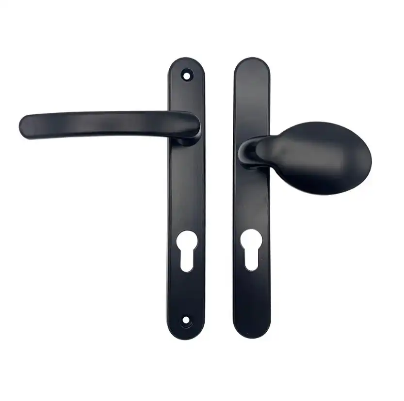 Lever Moveable Pad Offset UPVC Multipoint Door Handles - 92/70mm PZ - Sprung - 203mm Screw Centres