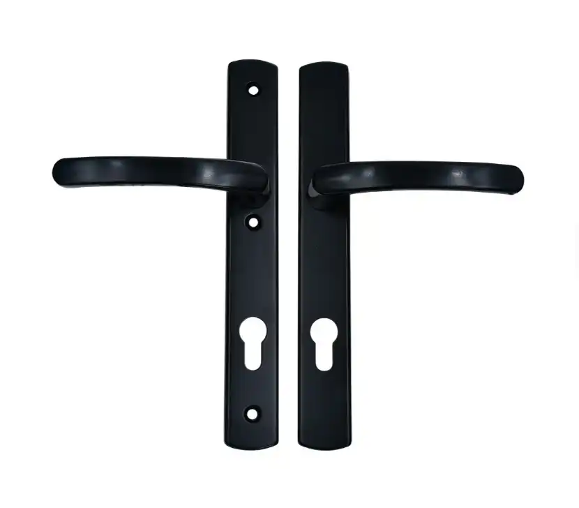 Lever UPVC Multipoint Door Handles - 92mm PZ Sprung - 215mm Screw Centres - 260mm Long Backplate - 3x Fixing Points