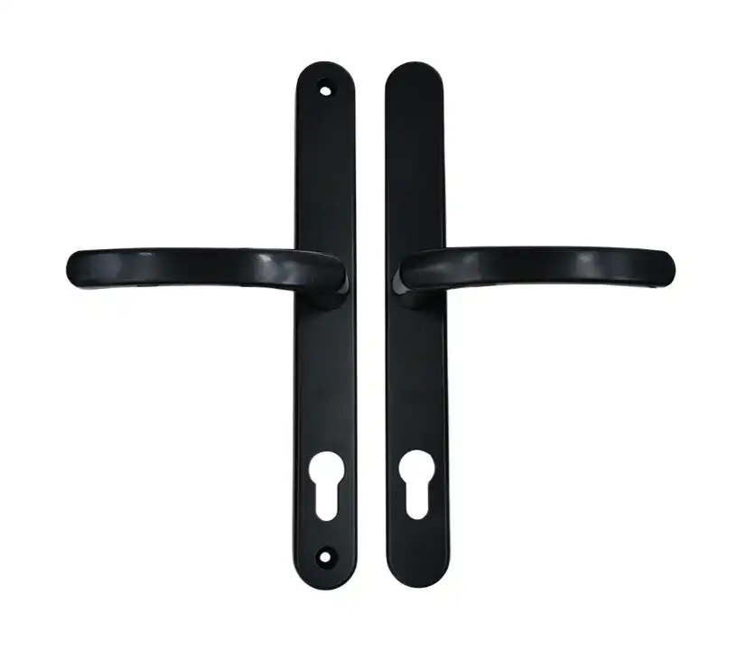 Lever UPVC Multipoint Door Handles - 92mm PZ Sprung 240mm Screw Centres - 270mm Long Backplate