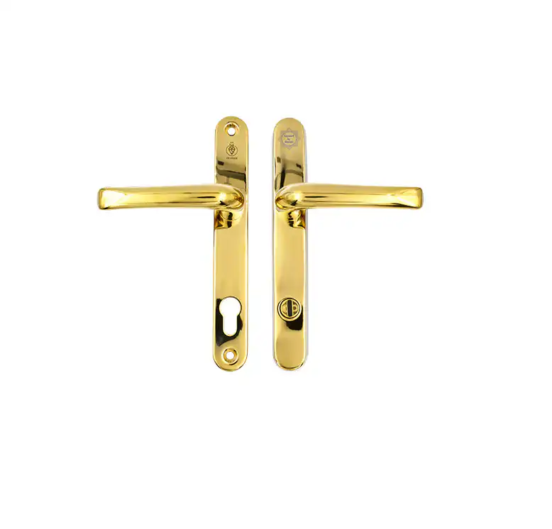 TS007 2 Star Grade 304 Stainless Steel Lever Lever UPVC Multipoint Door Handles - 92mm PZ Sprung 210mm Screw Centres