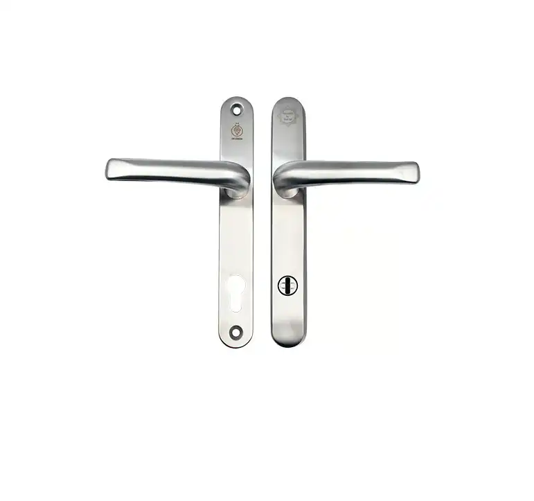 TS007 2 Star Grade 304 Stainless Steel Lever Lever UPVC Multipoint Door Handles - 92mm PZ Sprung 210mm Screw Centres
