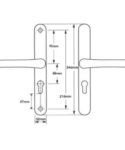 Lever UPVC Multipoint Door Handles - 48mm PZ - Sprung - 215mm Screw Centres