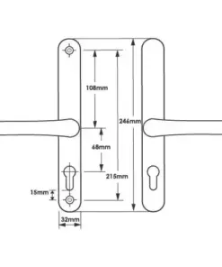 Lever Lever UPVC Multipoint Door Handles - 68mm PZ Sprung 215mm Screw Centres