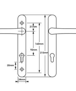 Lever Lever Multipoint Door Handles - 92mm PZ - Sprung - 160mm Screw Centres