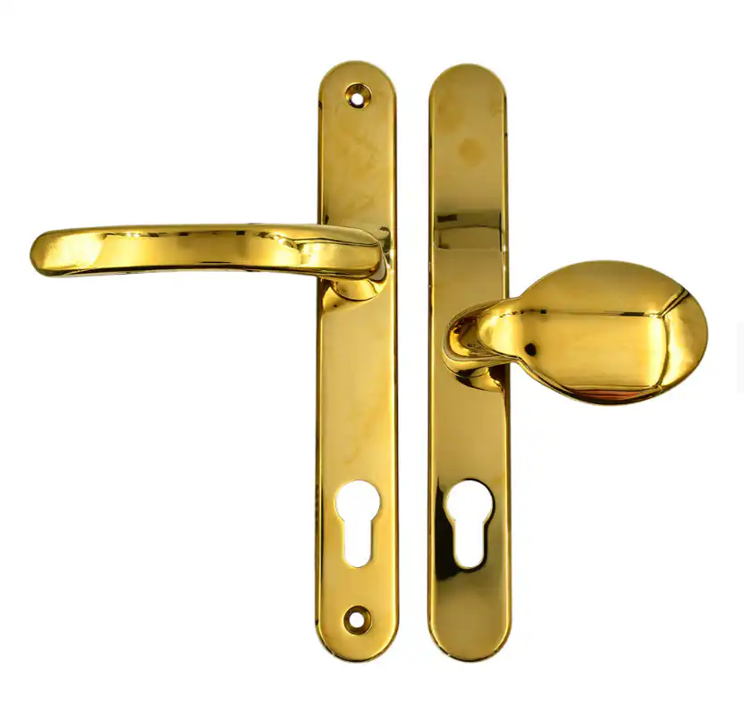 Lever Moveable Pad Offset UPVC Multipoint Door Handles - 92/62mm PZ - Sprung - 215mm Screw Centres