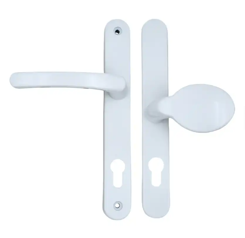 Lever Moveable Pad Offset UPVC Multipoint Door Handles - 92/62mm PZ - Sprung - 215mm Screw Centres