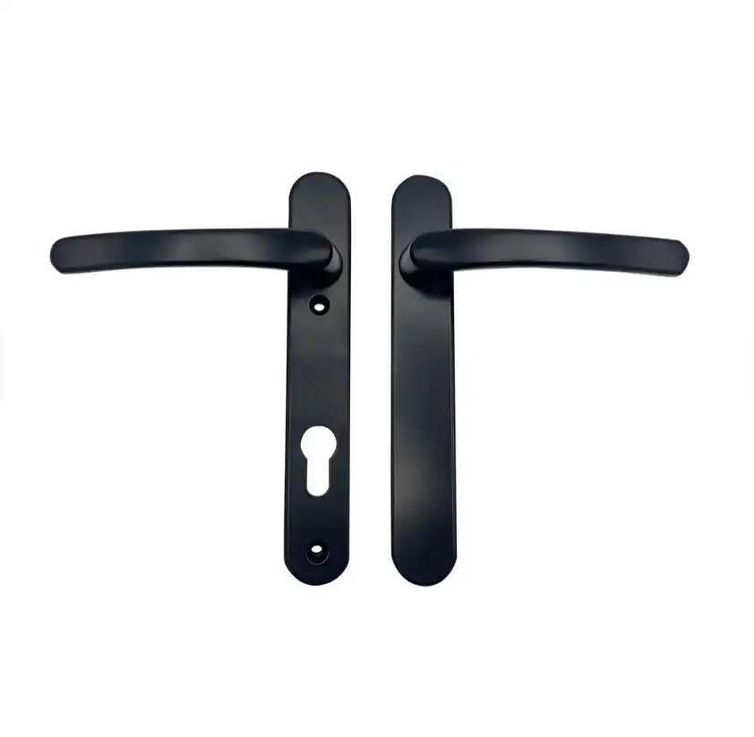 Blank External Lever Lever French Door Multipoint Handles – 92mm PZ Sprung 122mm Screw Centres