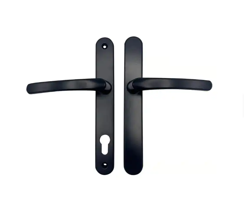 Blank External Lever Lever French Door Multipoint Handles – 92mm PZ Sprung 210mm Screw Centres