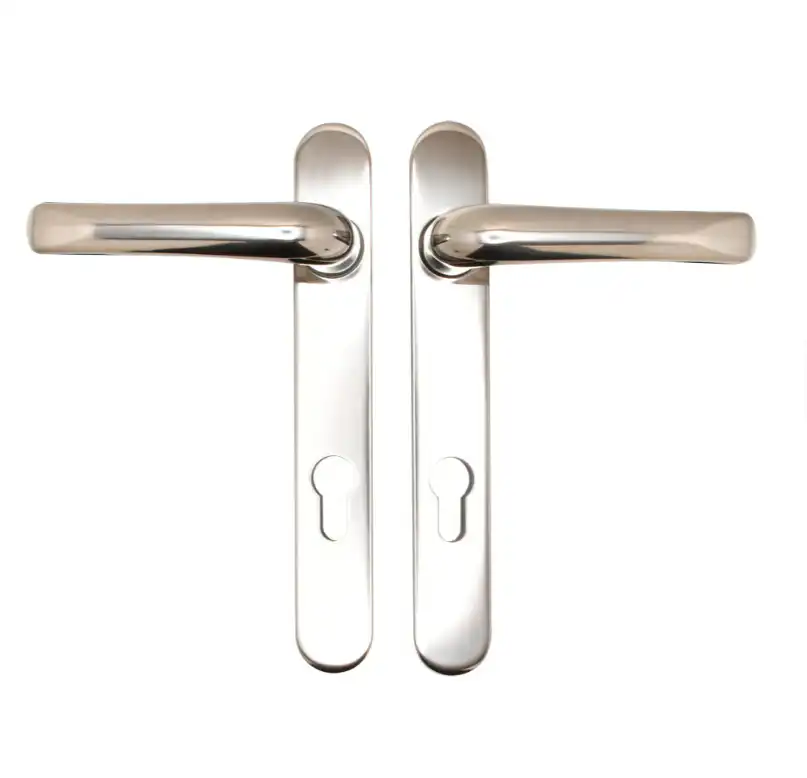 Grade 304 Stainless Steel Lever Lever UPVC Multipoint Door Handles - 92mm PZ Sprung 122mm Screw Centres