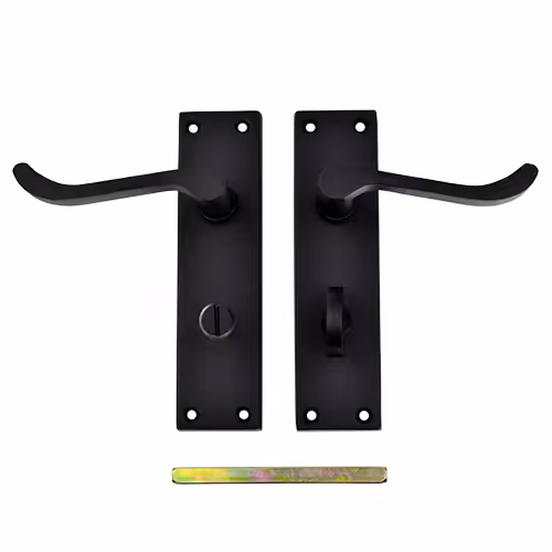 Black Victorian Scroll Lever On Plate Furniture