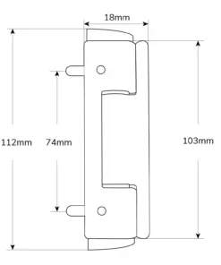 UPVC Butt Hinge 112mm 0Degrees