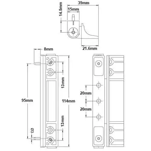 UPVC Butt Hinge - 115mm 0 Degrees