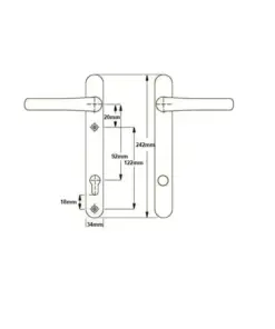 Ultion TS007 2* Lever Lever UPVC Multipoint Door Handles - 92mm PZ Sprung 122mm Screw Centres