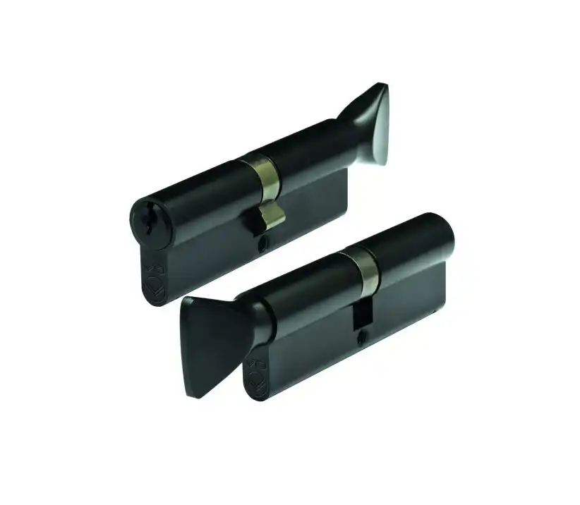 V10 Euro Key And Turn Cylinders - Black Finish (LEAD TIME: 2-3 DAYS)