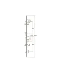 Trulock Latch Deadbolt 2 Hooks 24mm U-Rail Faceplate Multipoint Door Lock - Option 1 (top hook to spindle = 740mm)