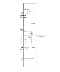 Trulock 45/92 Latch Deadbolt 2 Hooks 20mm Faceplate Lift Lever Multipoint Door Lock