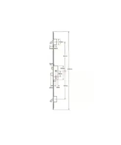 Trulock Latch Deadbolt 2 Hooks 24mm U-Rail Faceplate Multipoint Door Lock - Option 2 (top hook to spindle = 590mm)