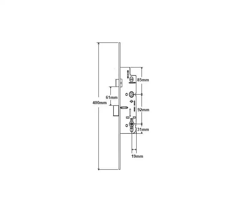 GU Old Style Overnight Lock - Lift Lever 16mm Faceplate