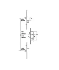 Doormaster Latch 3 Hooks 2 Rollers Split Spindle UPVC Adjustable Repair Multipoint Door Lock