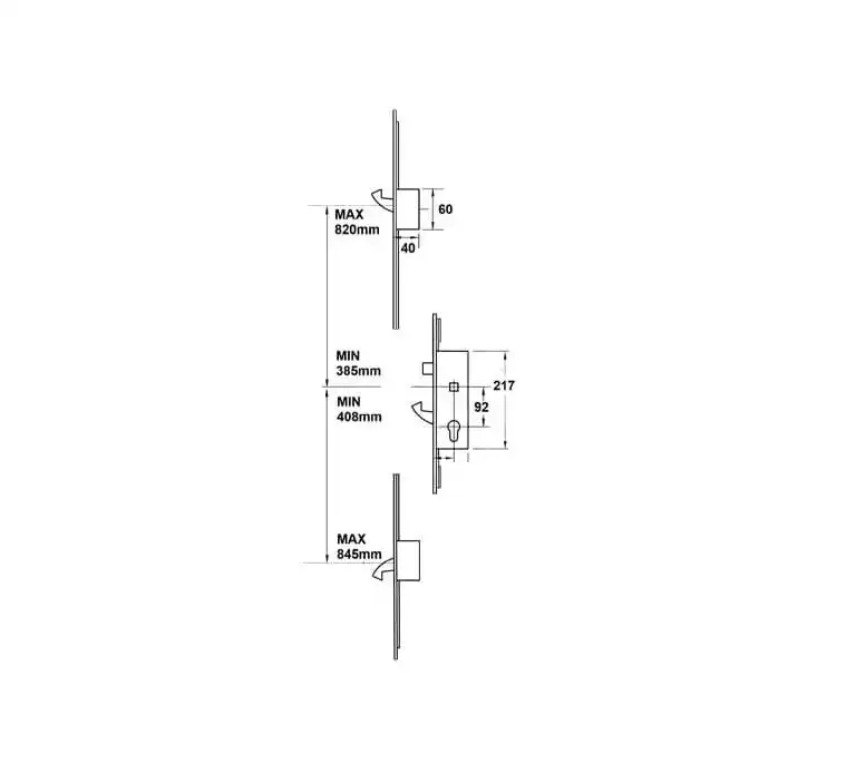 Doormaster Latch 3 Hook Split Spindle Timber and Composite Door Professional Repair Multipoint Door Lock