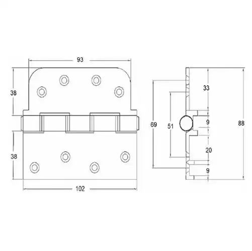 Slab Composite Door Hinge