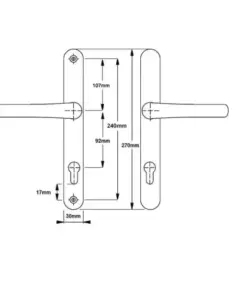 Blenheim Lever Lever UPVC Multipoint Door Handles - 92mm PZ Sprung 240mm Screw Centres