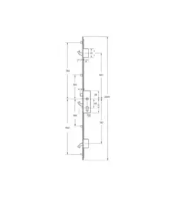YS170 Latch 3 Hooks 4 Rollers Split Spindle Multipoint Door Lock