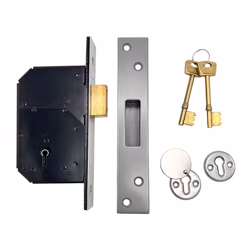 5 Lever Upright Mortice Deadlock Satin